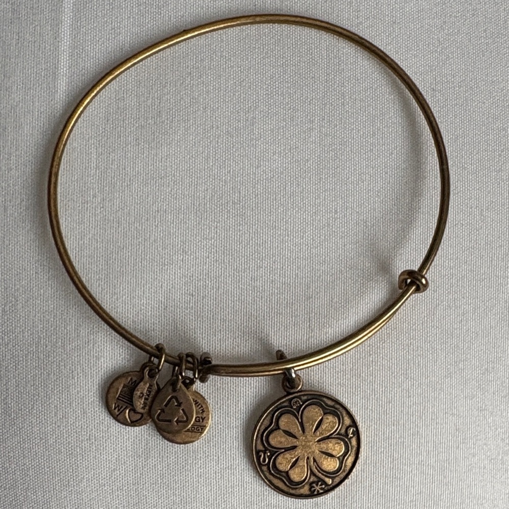 Alex and Ani Shamrock Charm Bangle Bracelet